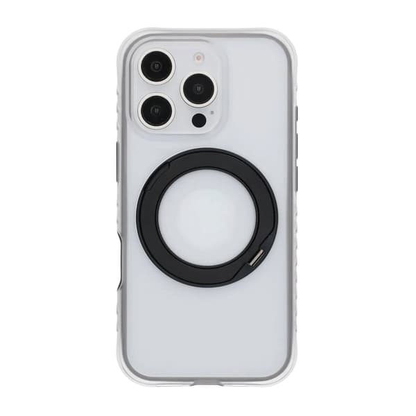 Matt Mobilskal med ringstativ för iPhone 16 Pro - Svart svart
