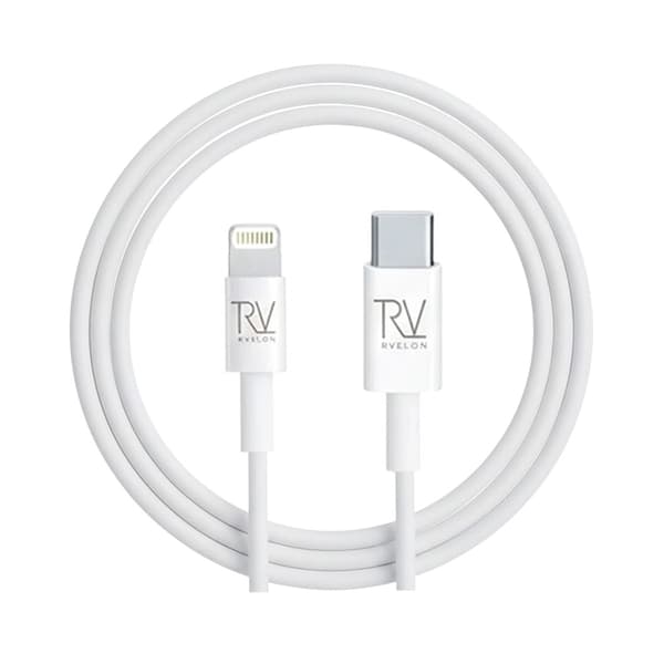 Rvelon USB-C till Lightning Kabel 2m White