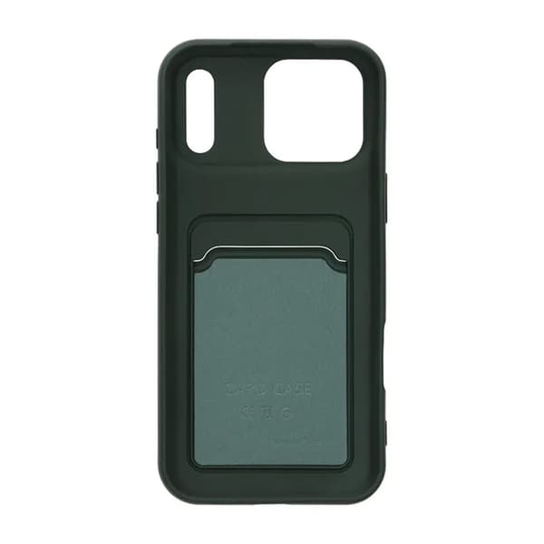 Mobilskal Silikon med Korthållare för iPhone 17 Pro Max - Militärgrön Grön