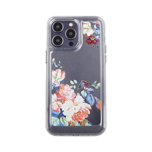 iPhone 14 Pro Max Mobilskal med motiv - Retro Blommor Transparent