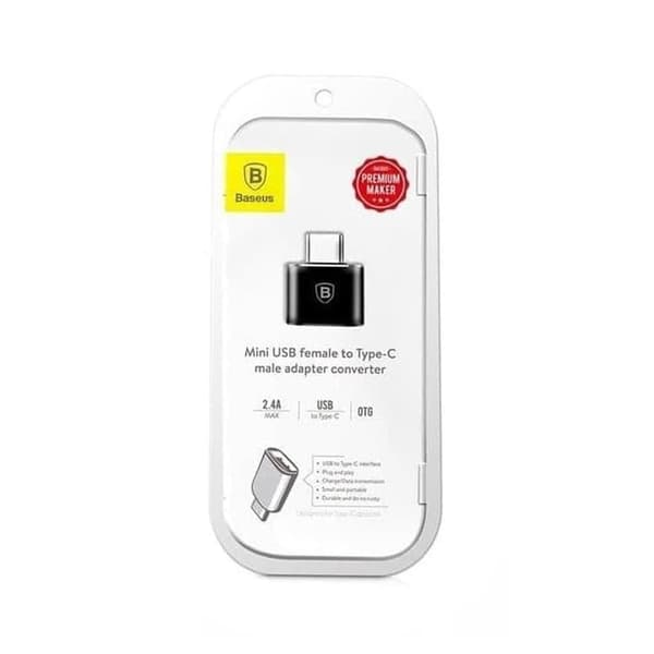 USB-A till USB-C Adapter Baseus Mini Svart