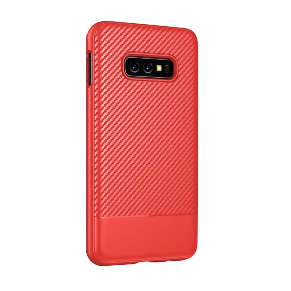 Mobilskal med Kolfiberfilm Samsung S10e - Röd Röd