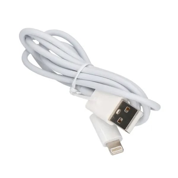 USB A till Lightning Kabel + USB Laddare 2.4A - Vit Vit