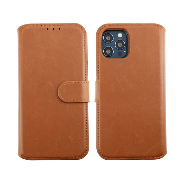 iPhone 12/12 Pro Plånboksfodral Magnet Rvelon - Guldbrun Pink gold