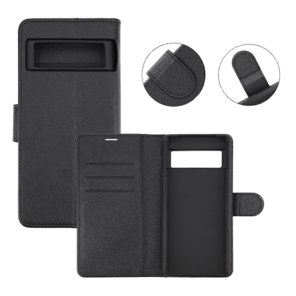 Google Pixel 7 Plånboksfodral med Stativ - Black Svart