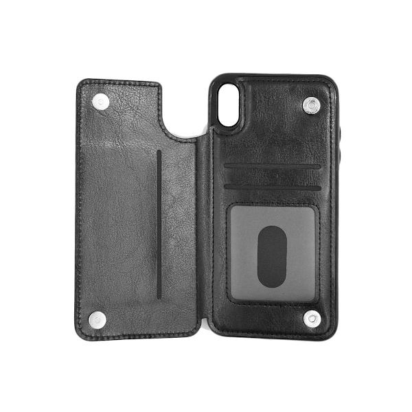 iPhone XS Max Mobilskal med Kortfack - Svart Black