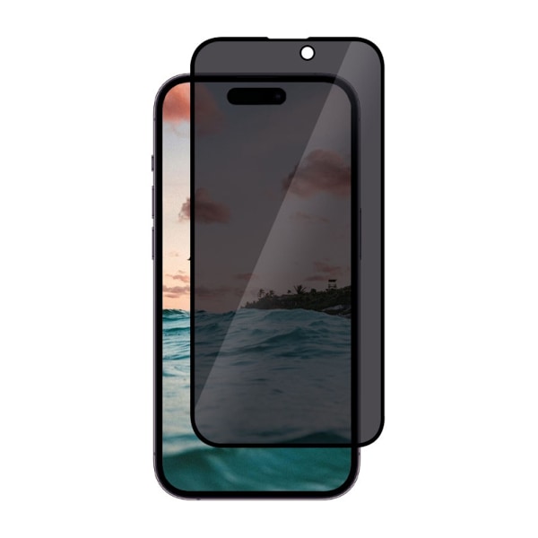 Skärmskydd iPhone 15 - Privacy 3D Härdat Glas