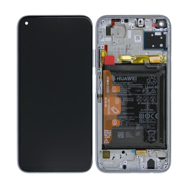 Huawei P40 Lite Skärm/Display med Batteri Original - Rosa Rosa