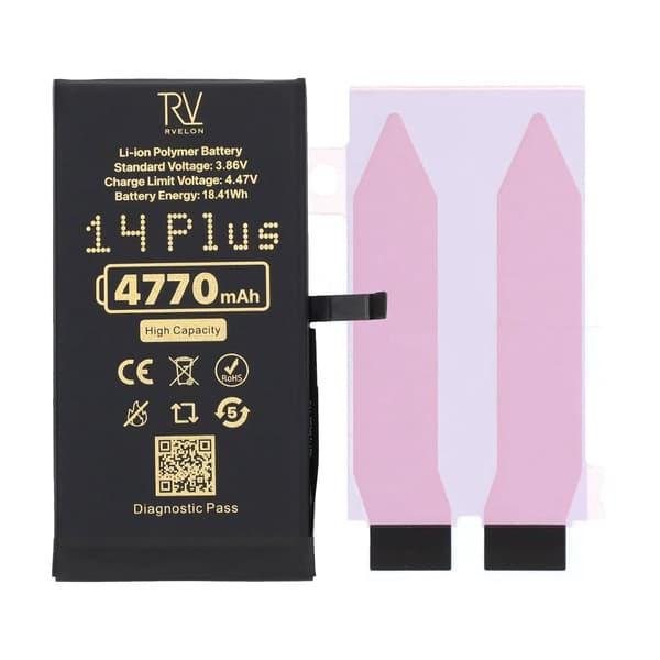 Rvelon Akku iPhone 14 Plus - 4770 mAh Suurikapasiteetti