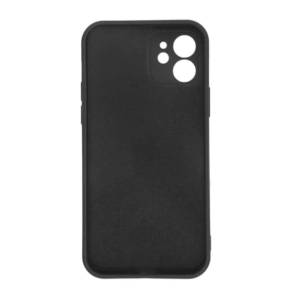iPhone 12 Silikonskal med Kameraskydd - Svart Black