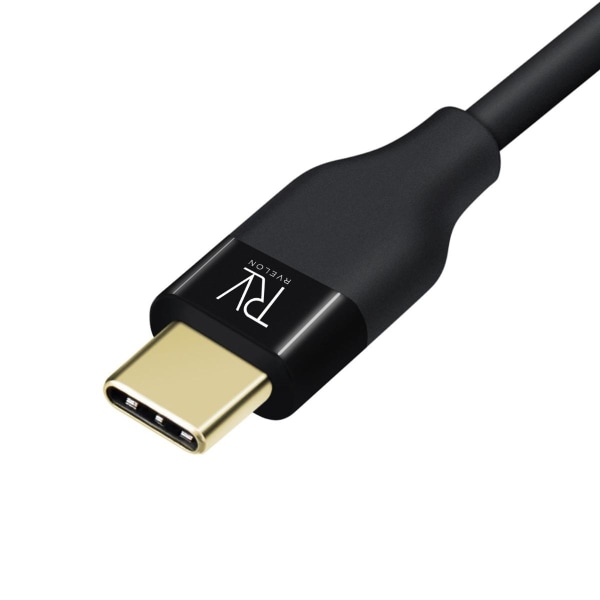 Rvelon USB-C till USB-C Kabel 1m Svart