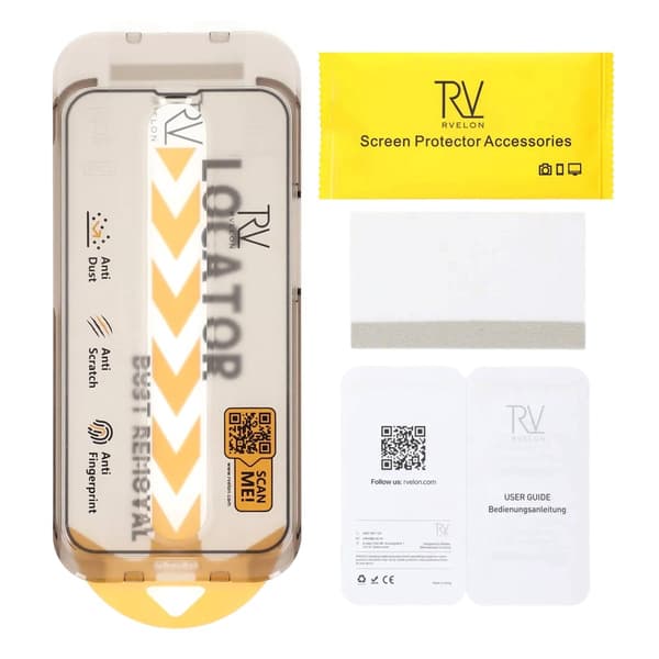 Rvelon Skärmskydd för iPhone 13/13 Pro/14/16e med Monteringsram - 2.5D Härdat Glas