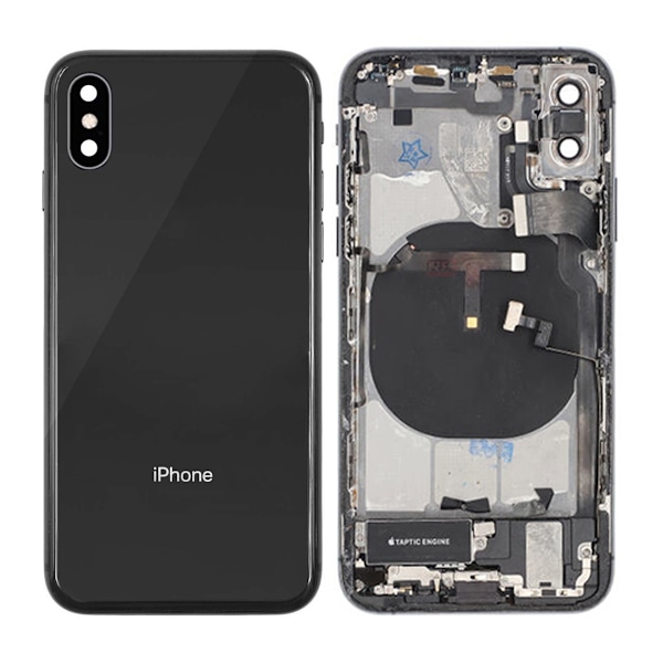 iPhone XS Baksida med Komplett Ram - Svart Black