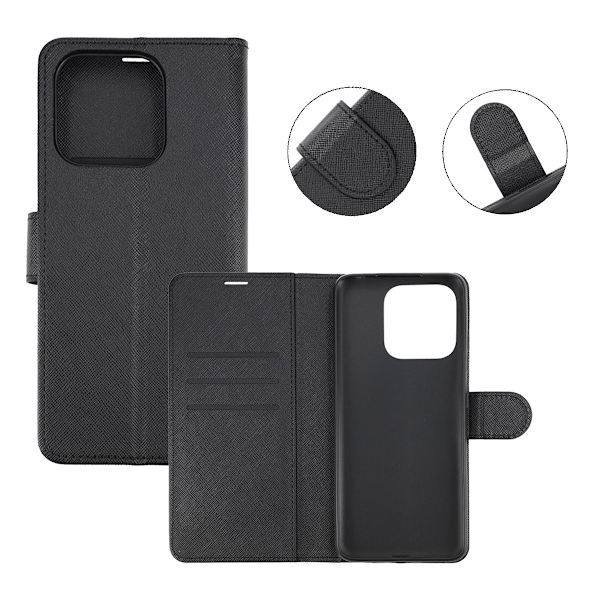 Xiaomi Redmi 12c Plånboksfodral med Stativ - Svart Svart
