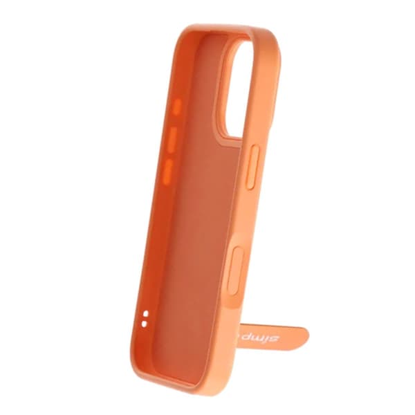Skal med utfällbart roterande stativ för iPhone 16 Pro Max - Orange oranssi