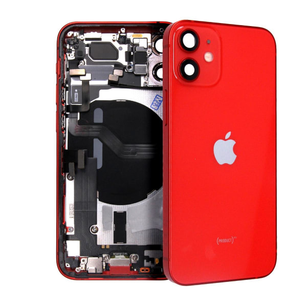 iPhone 12 Mini Baksida med Komplett Ram - Röd Red
