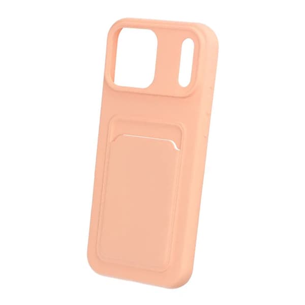 Mobilskal Silikon med Korthållare för iPhone 17 Pro Max - Rosa rosa