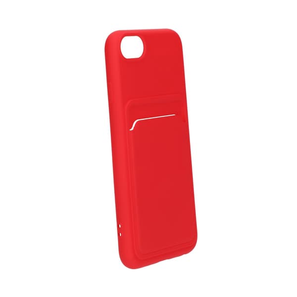 iPhone 7/8/SE (2020/2022) Silikonskal med Korthållare - Röd Red