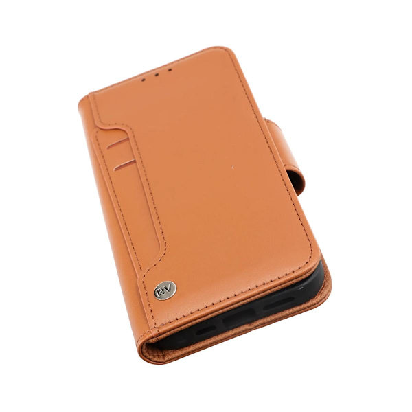 iPhone 14 Pro Max Plånboksfodral Extra Kortfack Rvelon - Brun Brown