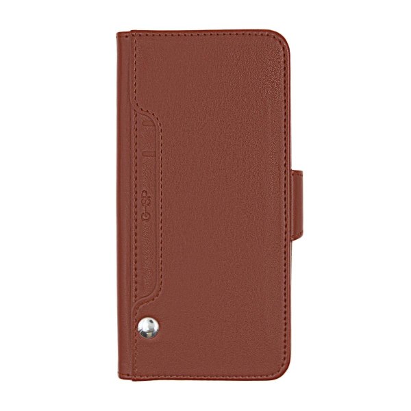 G-SP Flip Stand PU Leather Kickstand Card Case Brown For iPhone Brun