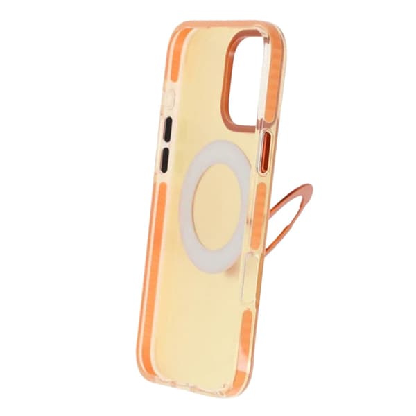 Stöttåligt skal med roterbart stativ för iPhone 16 Pro - Orange oranssi