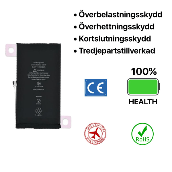 iPhone 12/12 Pro Batteri Hög Kvalité musta