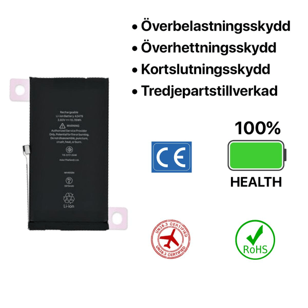 iPhone 12/12 Pro Batteri Hög Kvalité svart