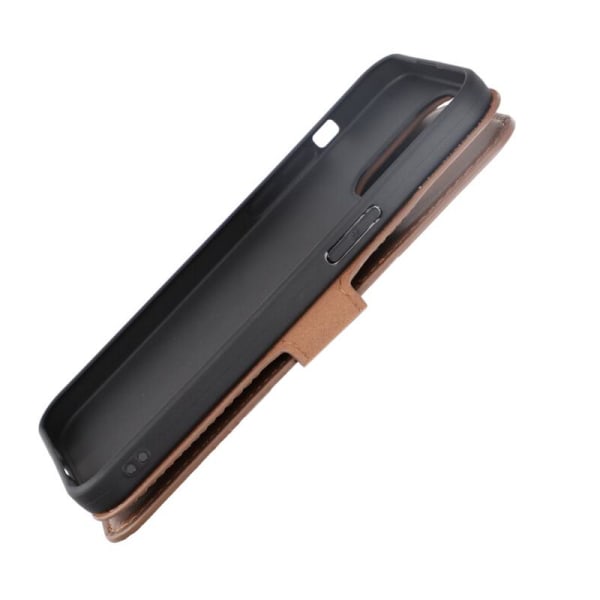 iPhone 15 Pro Max Plånboksfodral Läder Rvelon - Brun Brun