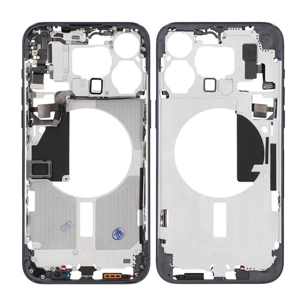 iPhone 15 Pro Max Mittenram med smådelar OEM - Titanblå Blå