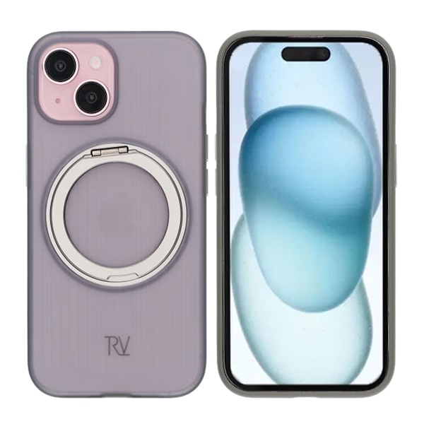 iPhone 15 Rvelon Skal Roterande Magnet Stativ - Grå grå