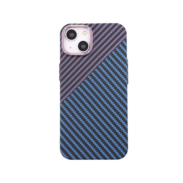 Kolfiber Skal iPhone 14 - Lila & Blå Multicolor