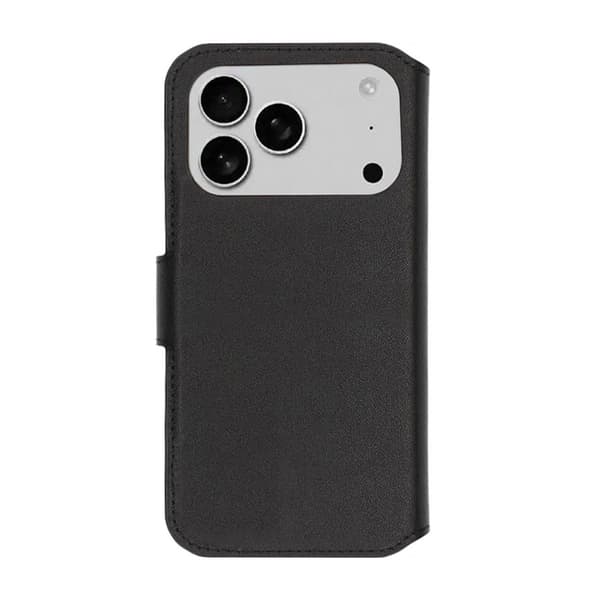 Rvelon Plånboksfodral Äkta Läder för iPhone 17 Pro - Svart musta
