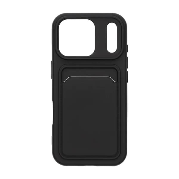 Mobilskal Silikon med Korthållare för iPhone 17 Pro - Svart svart