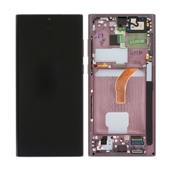 Samsung Galaxy S22 Ultra (S908B) Skärm med LCD Display Original - Burgundy Red