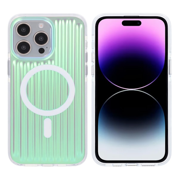 iPhone 14 Pro Max Stöttåligt Mobilskal Magsafe Reflektionsfärg - Grön Green