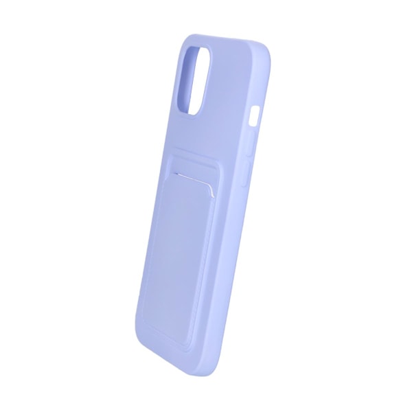 iPhone 12 Pro Max Silikonskal med Korthållare - Lila Purple
