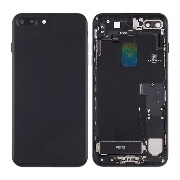 iPhone 7 Plus Baksida med Komplett Ram - Svart sort