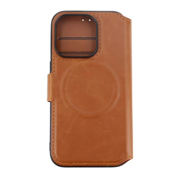 iPhone 15 Pro Plånboksfodral med Magsafe Rvelon - Brun Brown
