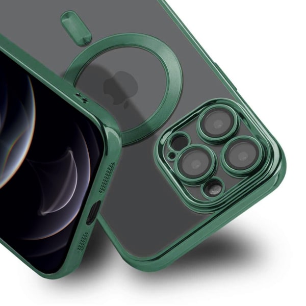 Luxury Mobilskal med Magsafe iPhone 12 Pro - Militärgrön Dark green