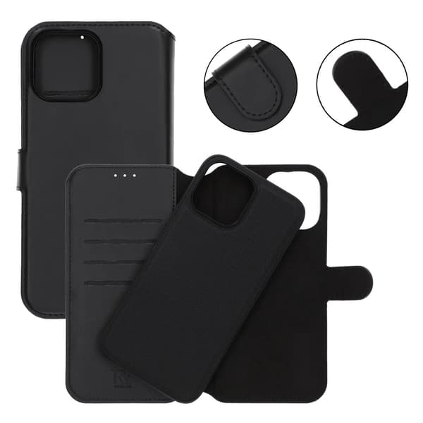 iPhone 13 Pro Max Plånboksfodral Magnet Rvelon - Svart Svart