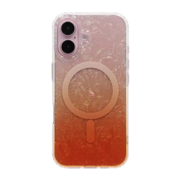 Skimrande MagSafe Mobilskal för iPhone 16 - Orange oranssi