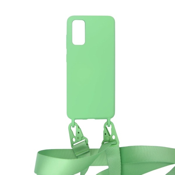 Samsung Galaxy S20 Silikonskal med Rem/Halsband - Grön Green