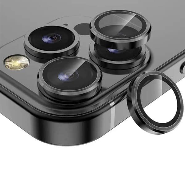 iPhone 14 Pro Kameralins med Ram - Rymdgrå Black