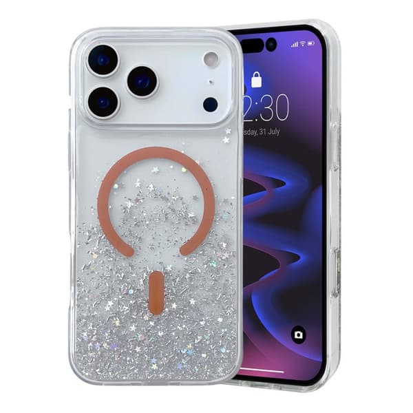 Star Diamond MagSafe Glittrigt Mobilskal för iPhone 17 Pro Max - Orange oranssi
