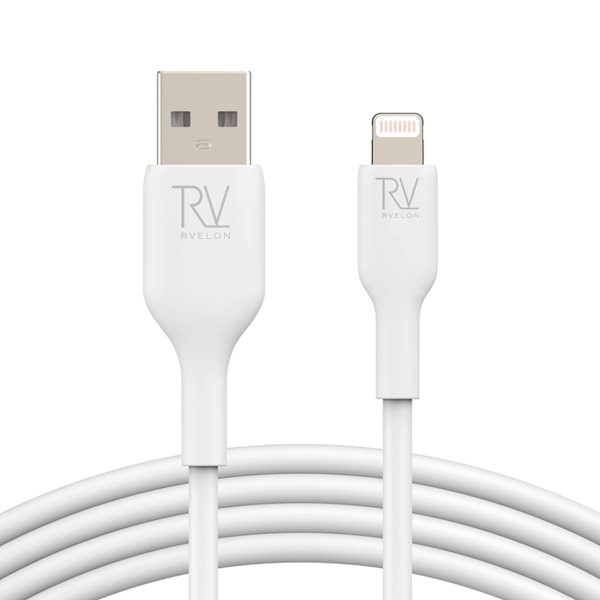 USB A till Lightning MFi Kabel Rvelon - 2 Meter Vit White