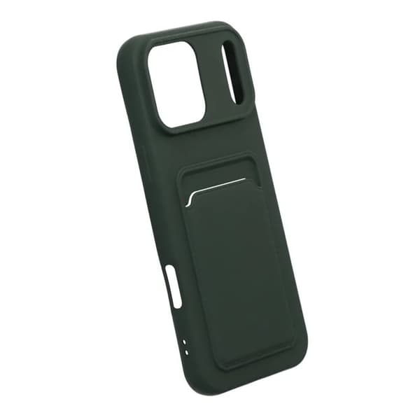 Mobilskal Silikon med Korthållare för iPhone 17 Pro Max - Militärgrön Grön