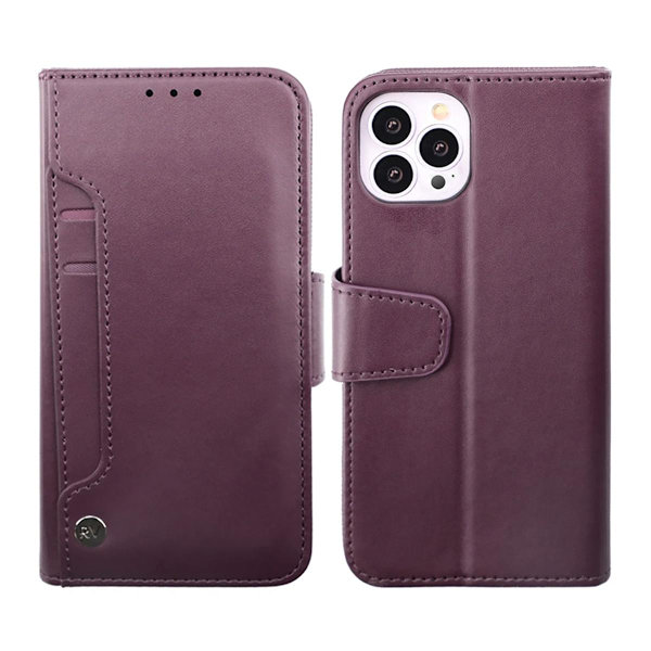 iPhone 14 Pro Plånboksfodral Extra Kortfack Rvelon - Lila Lila