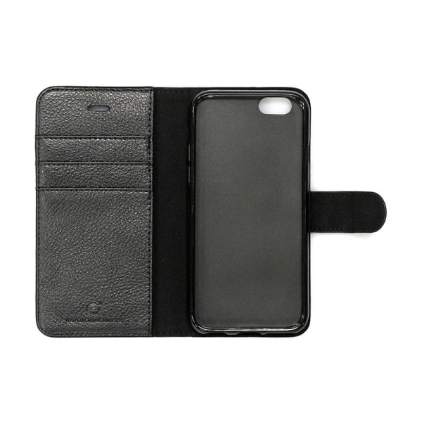iPhone 6/6S Plånboksfodral Läder med Stativ - Svart Black