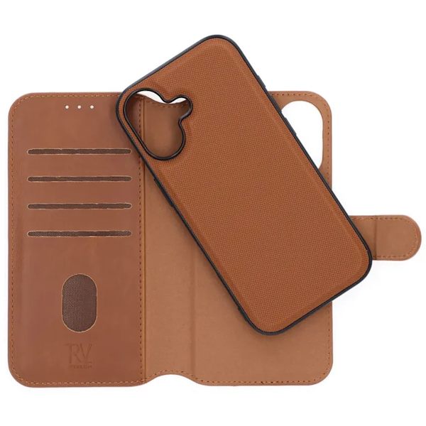 Rvelon Plånboksfodral Magnet för iPhone 17 - Brun Brun