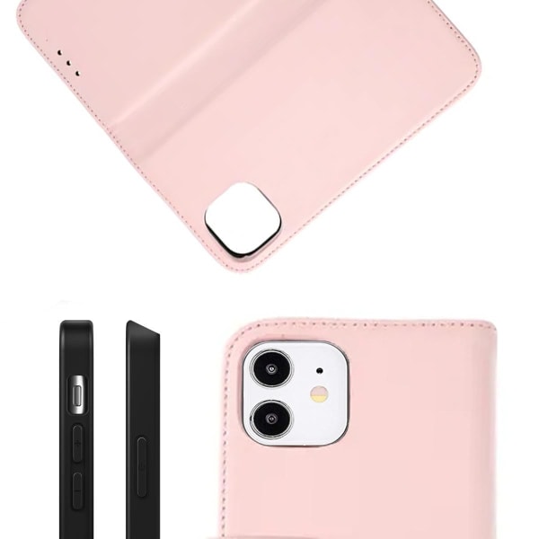 iPhone 12 Mini Plånboksfodral Läder Rvelon - Rosa Gammal rosa